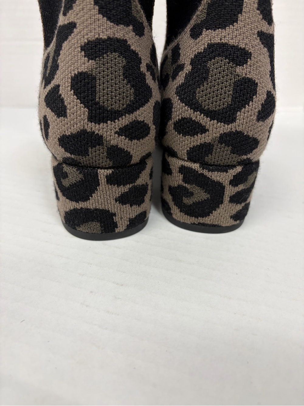Rothy’s The Classic Boot Gray Black - Knit Cool Cat (Leopard Print) Size 9.5 - Picture 8 of 11